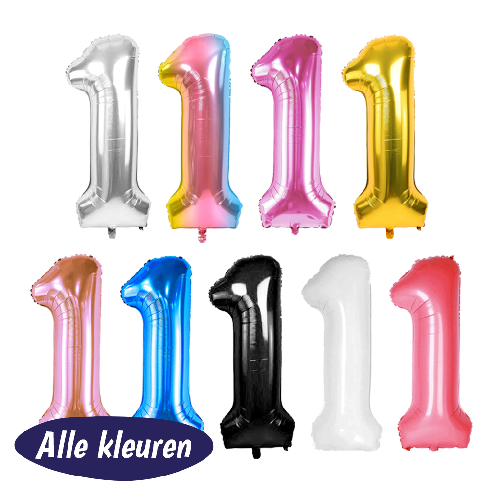 Folieballon Cijfer 5 – Wit – 70cm - Afbeelding 8