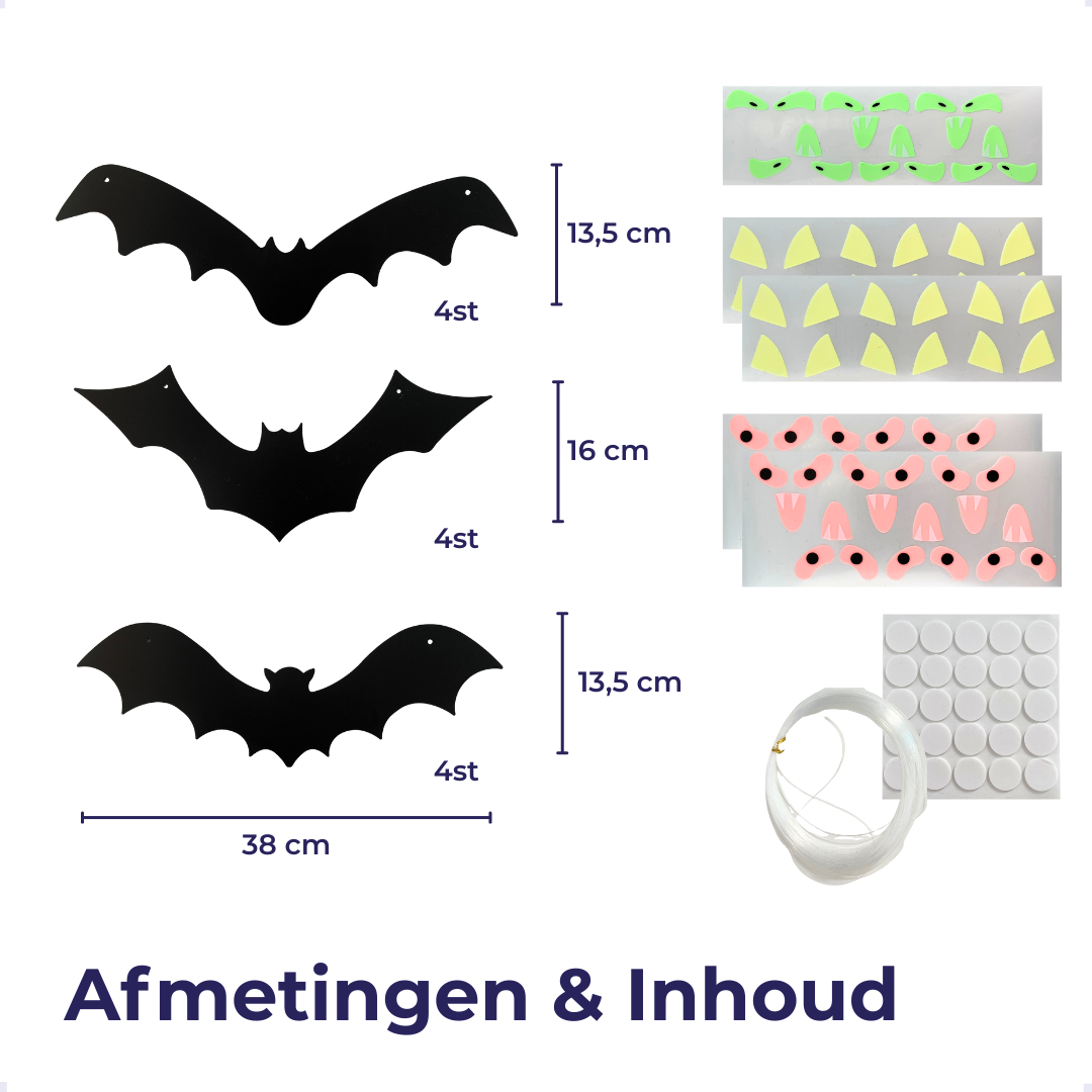 Hangende Vleermuis Decoratie – 12 St. - Afbeelding 5