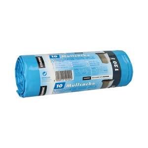 10 Industriezakken, LDPE 120 l 110 cm x 70 cm blauw