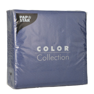 100 Servetten, 1-laags 1/4 vouw 33 cm x 33 cm donkerblauw