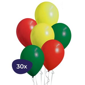 Tropische Ballonnen Mix Geel, Rood & Groen – 30 Stuks