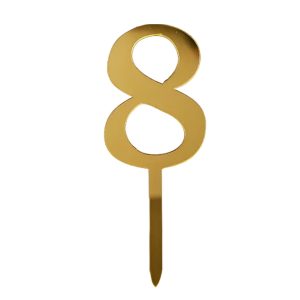 Cake Topper Cijfer 8 – Goud