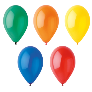 Ballonnen latex assorti kleuren 25cm Crystal 10 stuks
