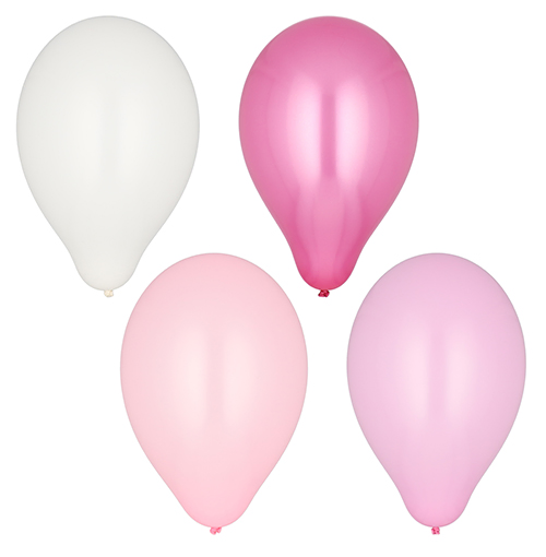 Ballonnen latex assorti kleuren Pink-Mix 16 stuks