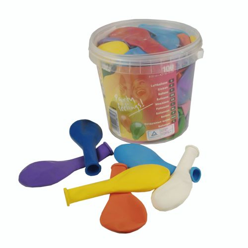 Ballonnen latex assorti kleuren doos van 100