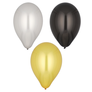 Ballonnen zwart goud zilver 6 stuks
