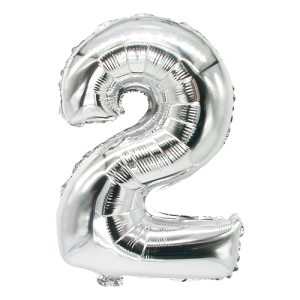 Folieballon zilver 35cm x 20cm 2 stuks