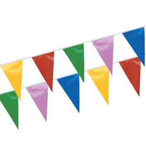 Wimpelguirlande folie assorti kleuren waterbestendig 4m
