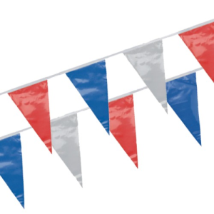 Wimpelguirlande folie blauw/wit/rood waterbestendig 4m