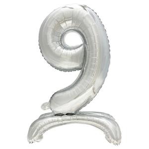 Folieballon zilver 73cm cijfer 9 set van 1