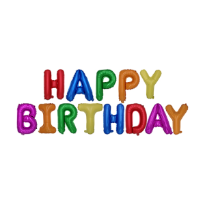 Ballonnen folie Happy Birthday assorti kleuren set