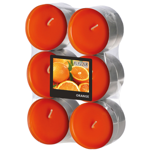 Geurkaarsen glas oranje sinaasappel set van 12 Gala
