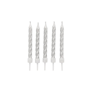 Kaarsjes houder zilver 6cm set van 12