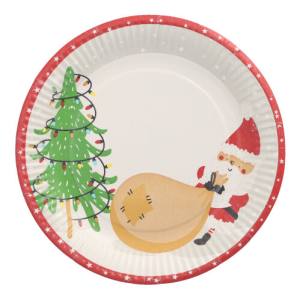 Borden karton rond 23cm set van 10 Lutins de Noel