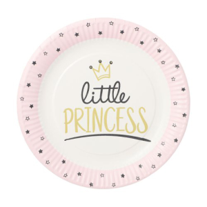Borden karton rond Little Princess 23cm set van 10