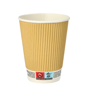 Drinkbekers karton 300ml wit Ripple Wall