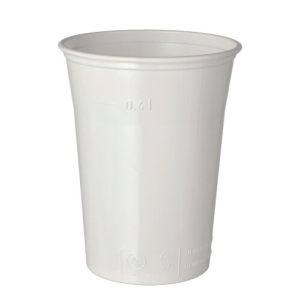Bekers kunststof wit set van 25 400ml