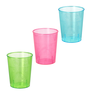 Borrelglazen PS assorti kleuren set van 40