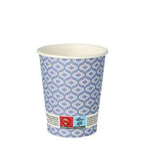 Drinkbekers karton To Go 200ml blauw set van 20