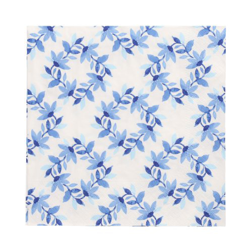 Servetten papier Blue Wreaths 33×33 cm set van 20 - Afbeelding 2