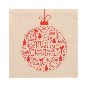Servetten papier naturel 33cm set van 20 Christmas Ball