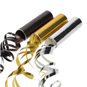 Serpentines papier zwart/goud/zilver Metallic set van 3