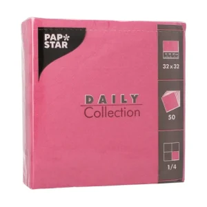 Servetten fuchsia 32×32 cm 1/4 vouw set van 50 DAILY Collection