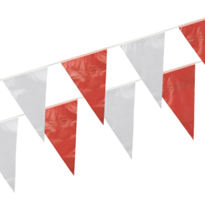 Wimpelguirlande folie rood/wit waterbestendig 10m