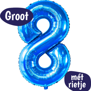 Folieballon Cijfer 8 – Blauw