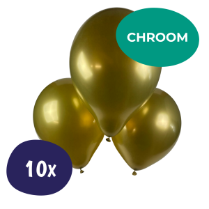 Chrome Gouden Ballonnen – 10 Stuks – Helium Ballonnen – Latex
