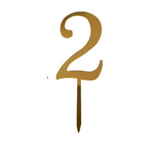 Gouden Cake Topper – Cijfer 2